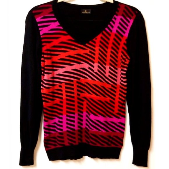 Worthington Geometric Print Sweater - Picture 2 of 4